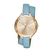 Horlogeband Michael Kors MK2478 Onderliggend Leder Blauw 12mm - thumbnail