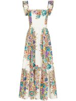 ETRO robe mi-longue à fleurs - Blanc