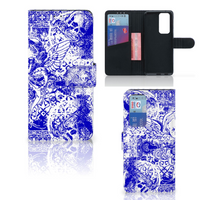 Telefoonhoesje met Naam OPPO Find X3 Neo 5G Angel Skull Blauw