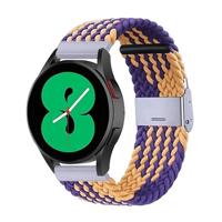 By Qubix - Compatible met Garmin Forerunner 55/245 / 645 - Braided nylon bandje - Oker/paars - Compatible Garmin bandje - Bandbreedte: 20mm