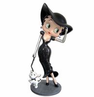 Betty Boop Walking Pudgy Zwart Glitter Jurk Beeldje 34 cm - thumbnail