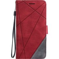 iPhone 14 Pro hoesje - Bookcase - Pasjeshouder - Portemonnee - Patroon - Kunstleer - Rood