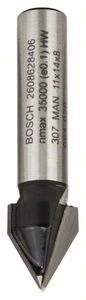 Bosch Accessoires V-groeffrezen 8 mm, D1 11 mm, L 14 mm, G 45 mm, 60° 1st - 2608628406