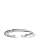 David Yurman bracelet en argent sterling Cable Classic serti de diamants et de prasiolite