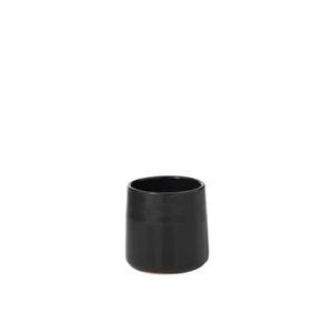 J-Line bloempot Rond - keramiek - zwart - small - Ø 18.00 cm - 2 stuks