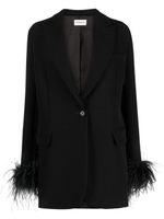 P.A.R.O.S.H. blazer Pico bordé de plumes - Noir