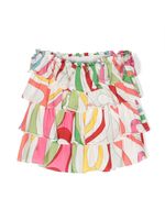 PUCCI Junior minijupe à volants superposés - Blanc