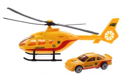 Jonotoys helikopter reddingsdienst diecast 18 cm geel 2 delig Jonotoys helikopter reddingsdienst diecast 18 cm geel 2 delig