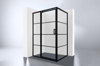 Best-Design Zeplin-1400 douchecabine met nisdeur zwart mat