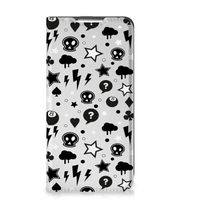 Mobiel BookCase Samsung Galaxy S22 Silver Punk - thumbnail