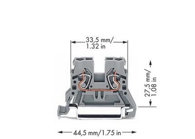 WAGO 870-901 Doorgangsklem 5 mm Spanveer Toewijzing: L Grijs 100 stuk(s)