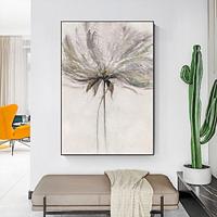 handgemaakte olieverf canvas kunst aan de muur decoratie abstracte eenvoudige textuur bloemen planten voor huisdecoratie gerold frameloos ongerekt schilderij Lightinthebox - thumbnail