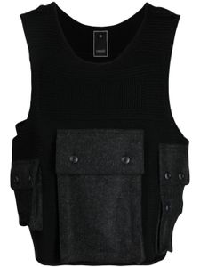 Maharishi gilet en mérinos à encolure ronde - Noir