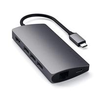 SATECHI USB-C Hub Multipoort Adapter V2-4K HDMI (60Hz), 60W USB-C Opladen, GbE, SD/Micro Kaartlezers, USB 3.0 - Voor M2/ M1 Macbook Pro/Air, M2/ M1 iPad Pro/Air, M2 Mac Mini, iMac M1 (Spacegrijs)