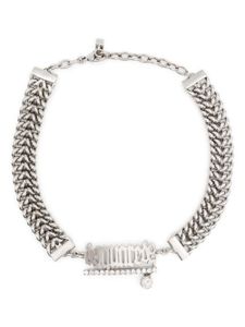 DSQUARED2 collier ras-de-cou à plaque logo - Argent