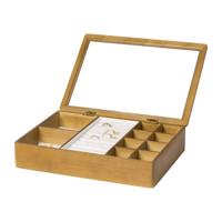 Sieradendoos met teddy - bruin/wit - 12 vakken