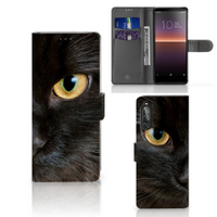 Sony Xperia 10 II Telefoonhoesje met Pasjes Zwarte Kat - thumbnail