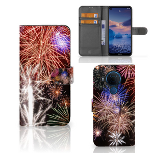 Nokia 5.4 Wallet Case met Pasjes Vuurwerk