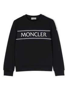 Moncler Enfant sweat en coton à logo imprimé - Bleu