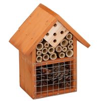 Bruin insectenhotel huisje 19 cm