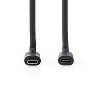 Nedis USB-Kabel | USB 3.2 Gen 1 | USB-C Male | USB-C Female | 4K@60Hz | 5 Gbps | Vernikkeld | 2.00 m | Rond | PVC | Zwart | Doos - CCGB64010BK20