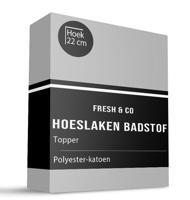Topper Hoeslaken - Badstof - 160x200cm - Lichtgrijs - Fresh And Co - Dekbed-Discounter.nl