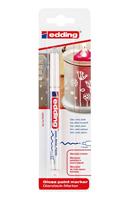 edding 751 glanslakmarker - wit - 1 verfstift - ronde punt 1-2 mm - verfpen voor glas, stenen, hout, plastic, papier - waterproof, hoge dekking