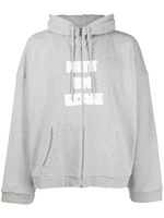 Natasha Zinko text-print hooded jacket - Gris