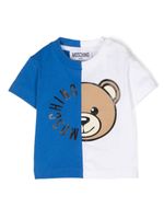 Moschino Kids Teddy Bear-print cotton T-shirt - Bleu