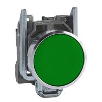 Schneider Electric, XB4BA31 - Drukknop, 22mm, plat, groen, 1S, 600V, tastend
