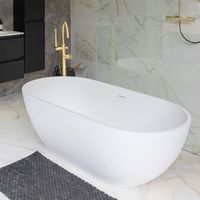 ZEZA Alexia vrijstaand bad 155x77x52cm solid surface mat wit JZ8619M-1550