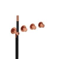 Hotbath Cobber Afbouwdeel Bad/Douche Thermostaat 2 stopkranen zonder uitloop Geborsteld Koper CB7071