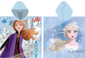 Frozen poncho Anna & Elsa 55 x 110 cm blauw