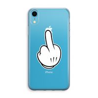 Middle finger black: iPhone XR Transparant Hoesje - thumbnail