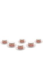 Missoni Home lot de six tasses à imprimé zig-zag - Rose