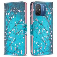 Xiaomi Redmi 12C, Poco C55 Wonder Series Wallet Case - Witte Bloemen - thumbnail