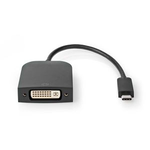 Nedis USB-C©-adapterkabel | Type-C© Male - DVI-D 24+5 Female | 0,2 m | Zwart