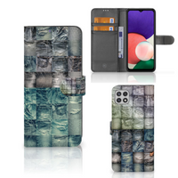 Wallet Case met Pasjes Samsung Galaxy A22 5G Spijkerbroeken - thumbnail