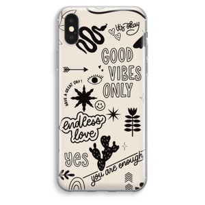 Good vibes: iPhone XS Max Transparant Hoesje