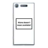 Alone: Sony Xperia XZ1 Transparant Hoesje