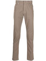 Zegna pantalon droit à patch logo - Marron