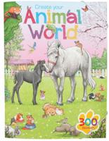 Create your stickerboek Animal World meisjes 33 cm papier