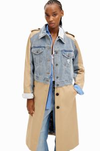 Hybride denim trenchcoat - BROWN - L