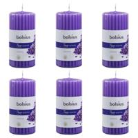 Bolsius Geurkaarsen geribbeld 6 st 120x58 mm lavendel