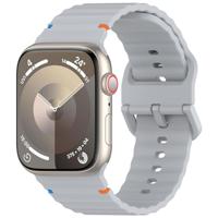 By Qubix - Wave sportband - Grijs - Compatible met Apple Watch 38mm / 40mm / 41mm / 42mm - Compatible Apple watch bandjes