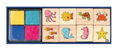 Moses stempelset zeedieren junior 12,5 x 3,5 cm hout 9-delig Moses stempelset zeedieren junior 12,5 x 3,5 cm hout 9-delig