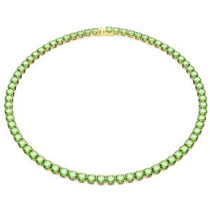 Swarovski 5661189 Ketting Matrix Tennis goudkleurig-groen 5 mm 41 cm