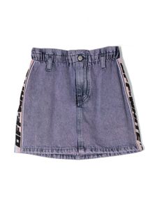 Off-White Kids jupe en jean à bande logo - Violet