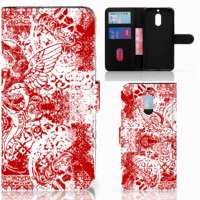 Telefoonhoesje met Naam Nokia 6 Angel Skull Rood