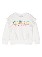 Gaelle Paris Kids sweat volanté à logo imprimé - Blanc